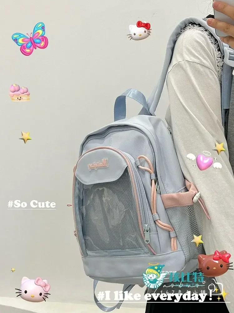 Transparent Trendy Ita Bag 2024 New Autumn Canvas Its Backpacks for Women Popular Rucksack High-capacity Bolsas Mujer Сумка