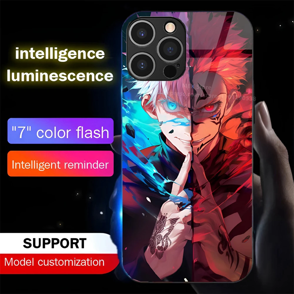 

Лидер продаж, чехол для телефона с вспышкой и светодиодной подсветкой в стиле аниме, умный светящийся чехол для Samsung S25 S24 S23 S22 S21 S20 FE Plus Ultra