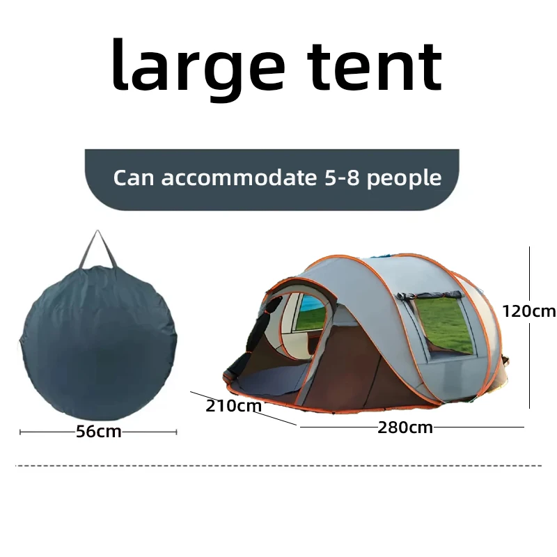 LEZHI 5–8 Personen, schnell zu öffnendes Handwurfzelt, wasserdichtes Camping-Bootszelt, Outdoor-Zelt, vollautomatisches Pop-up 5