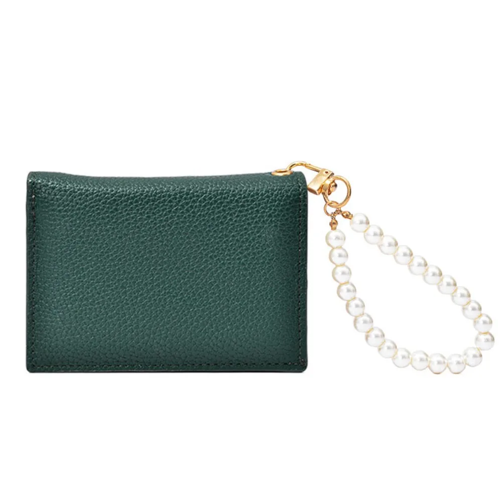 

Korean Style Lichee Pattern Wallet Pearls Wrist Chain Solid Color Solid Color Coin Purse Storage Bag Wallets Card Holder Student