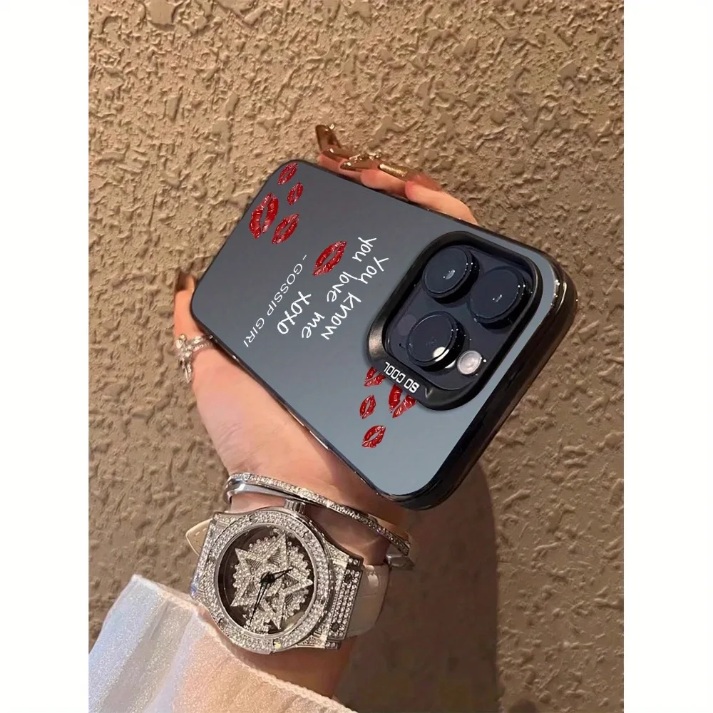 Custodia per telefono creativa con stampa labbra inglese adatta per iPhone 17 16 15 14 13 12 11 Pro/Max/Plus cover posteriore antigoccia e antiurto