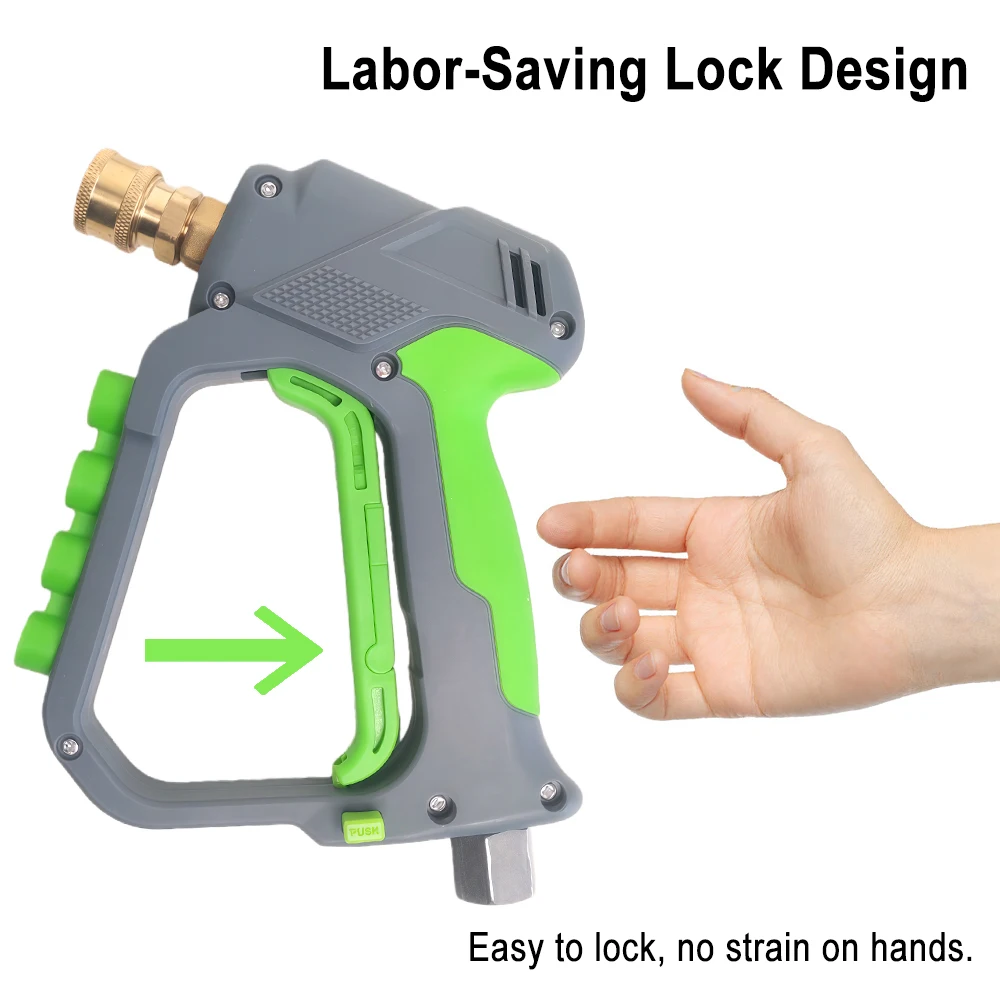 Heavy Duty Short Car Wash Gun, Rotating Anti-Tangle High Pressure, 4-Color Nozzle Kit for Home & Professional Car Detailing