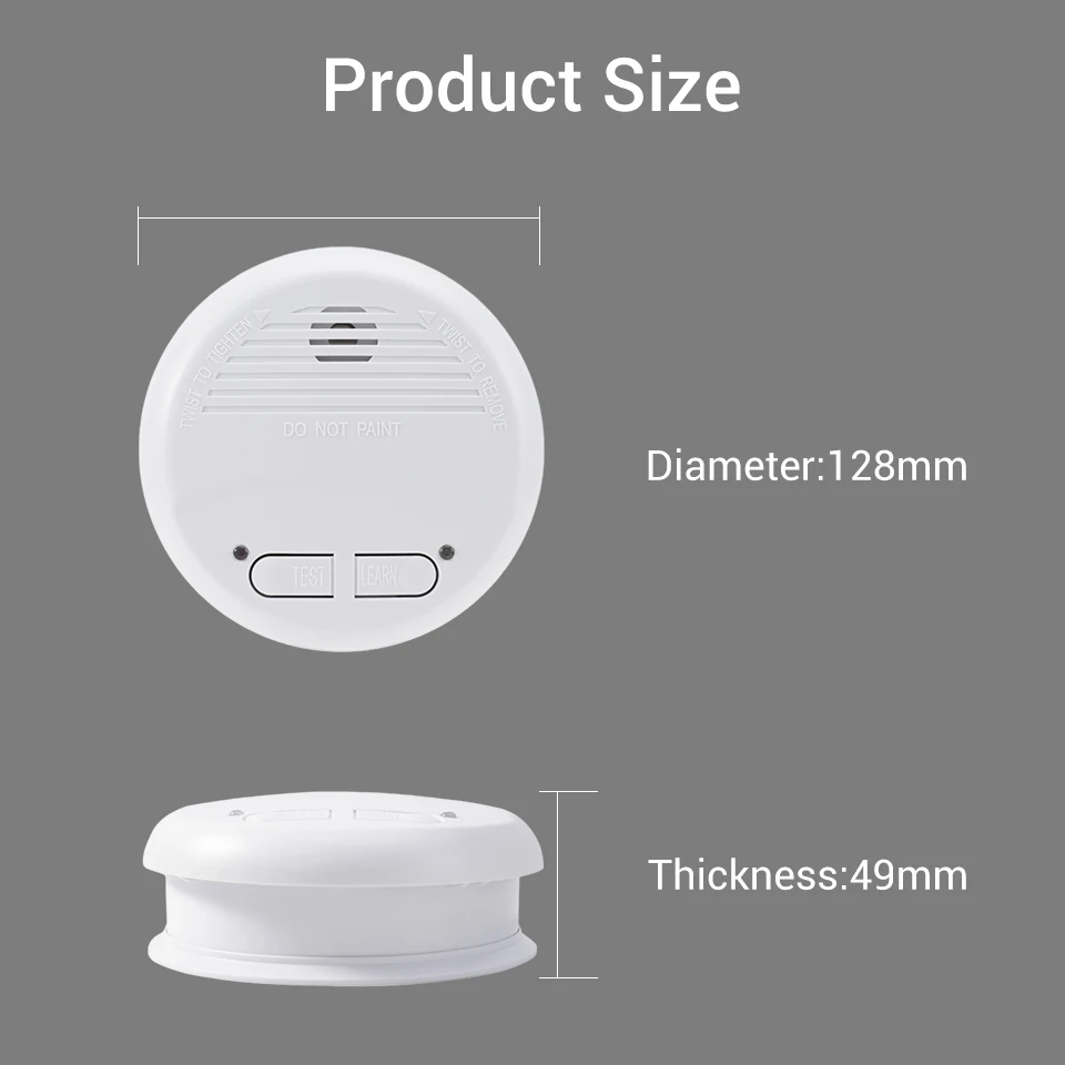 433 MHz Rookmelder Draadloos onderling verbonden Rookmelder Foto-elektrische Rooksensor Vervangbare Batterijen EN14604 Gecertificeerd