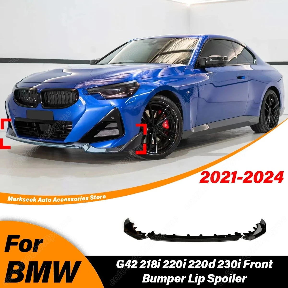 For BMW G42 218i 220i 220d 230i Coupe M Pack 2021 2022 2023 2024 Automobile Front Bumper Splitter Lip Spoiler Modification Kit