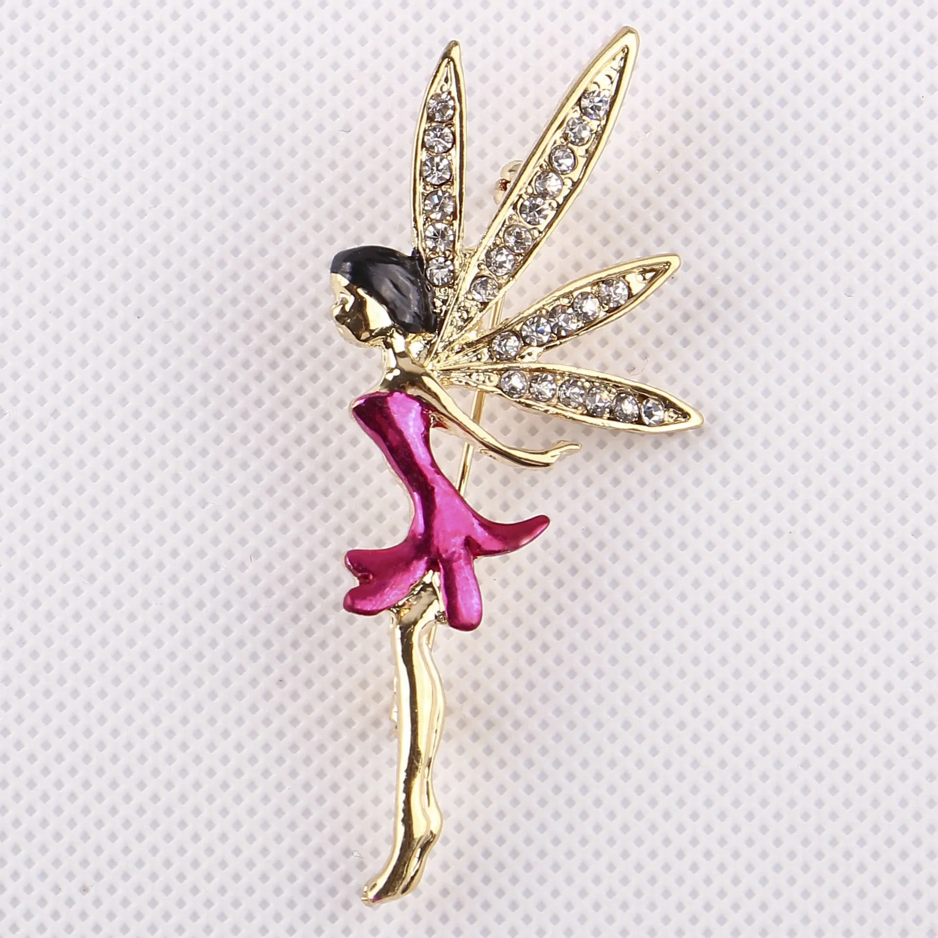 3 Pcs/bag High Quality New Little Angel Ballet Girl Rhinestone Brooch DIY Suitable for Bag, Clothing, Hat, Scarf Decoration