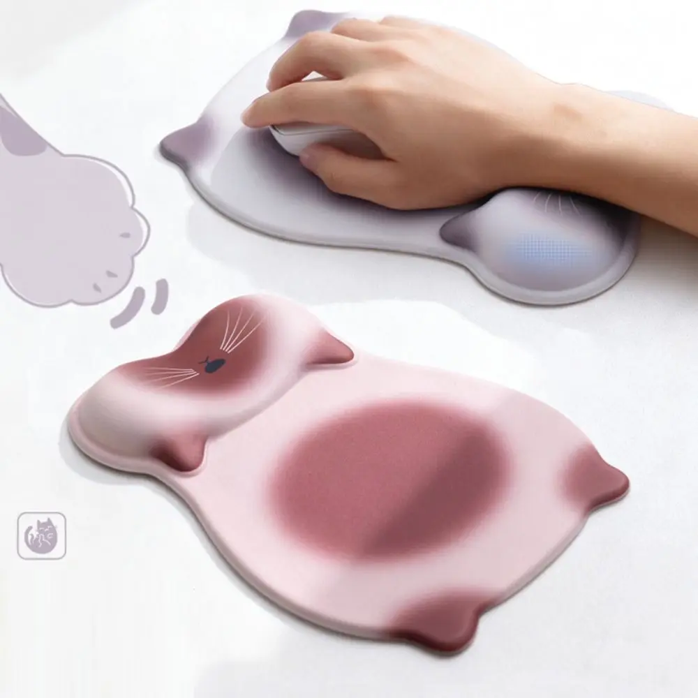 Creative Cute Cat Wrist Rest Mouse Pad Non Slip Ergonomic Hand Support Mouse Mat Comfortable Elegant Gaming Mousepad Gifts