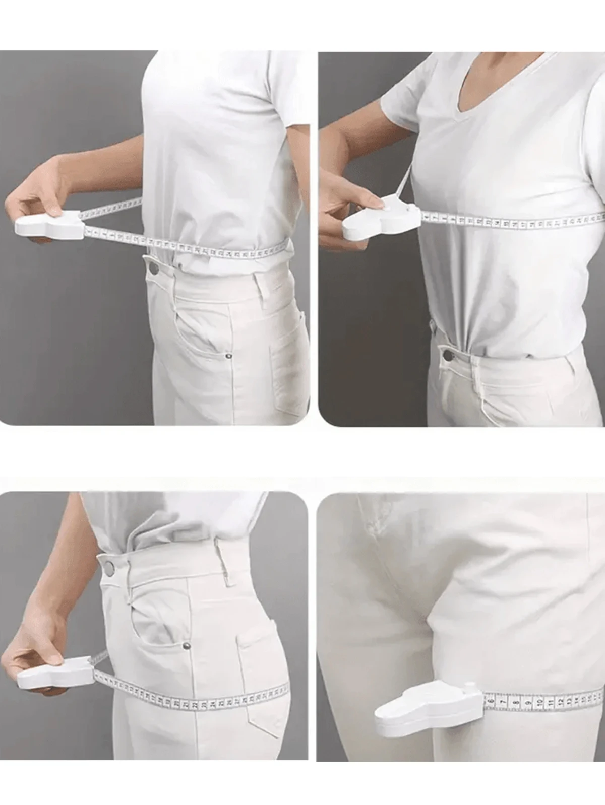 150CM Automatic Retractable Body Tape Accurate Fitness Arm Chest Waist Caliper Centimeter Inch Measure Tape White
