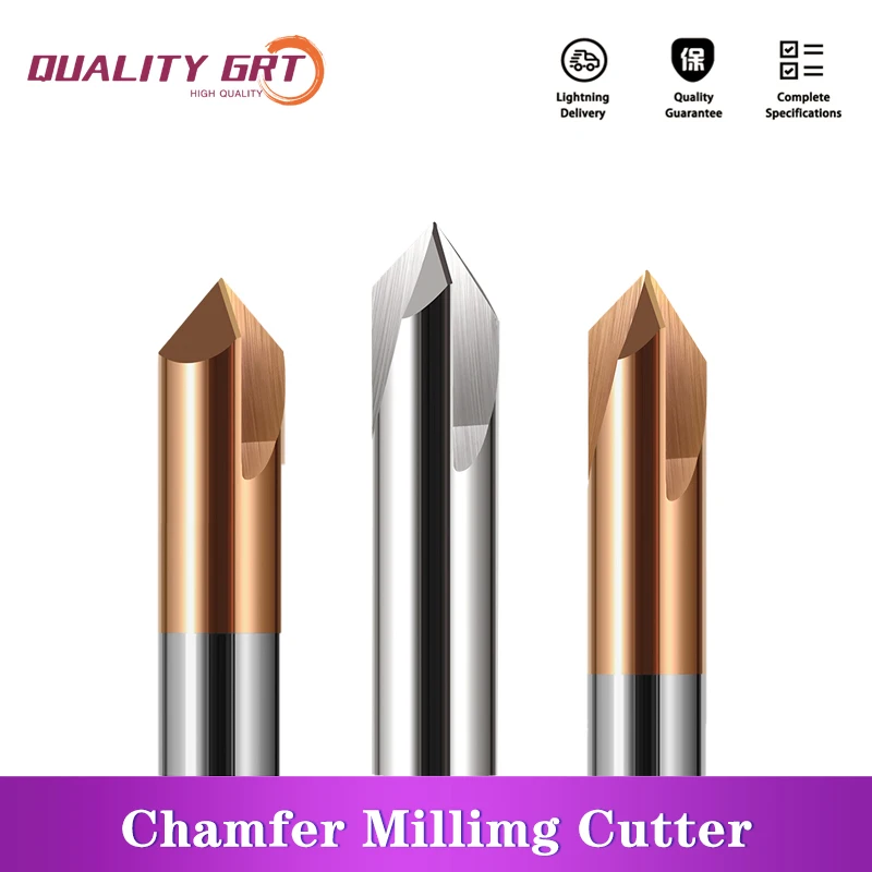 Q.Grt 3 Flutes Chamfer Milling Cutter 60 90 120 Degree Carbide Corner Countersink Chamfering Tools Location Center Bit