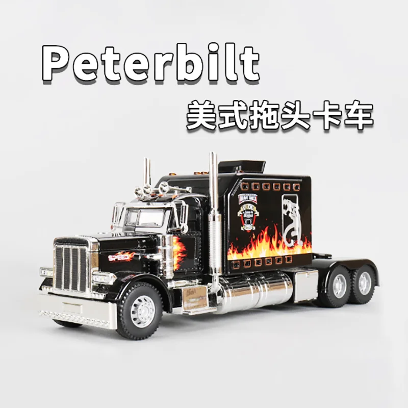 

Литая под давлением модель американского тягача Peterbilt 389 из сплава в масштабе 1:24, готовая игрушка-симулятор, статическая модель
