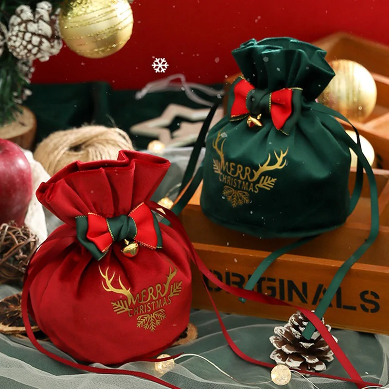 

(1 pcs) 15x17cm Christmas Apple Bag Christmas fruit handbag Holiday Set Gift New Year Decoration Packaging Apple Cute Creativity