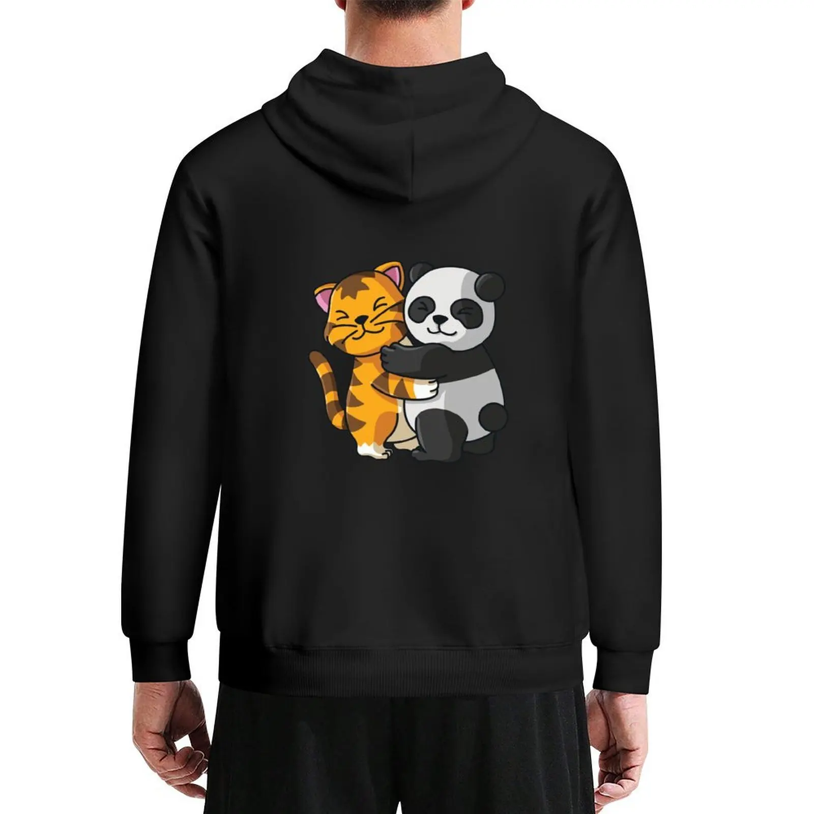 

Tiger and Panda Hug Cuddle Animals Hoodie men wear fashion men korean clothes clothes for men men's hoodies