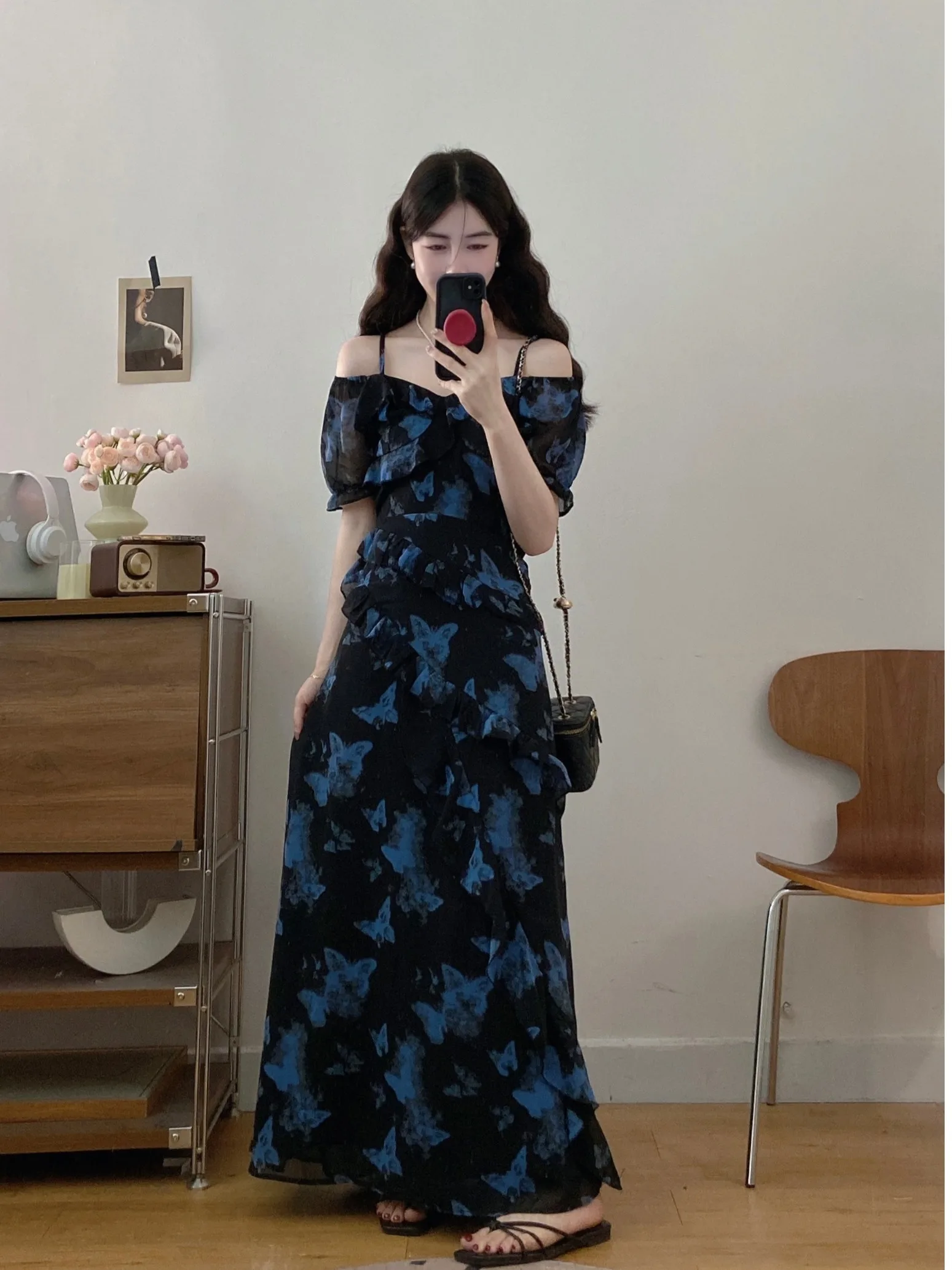 

Новая женская винтажная юбка больших размеров с цветочным принтом, летняя, с завышенной талией, А-силуэт, в корейском стиле