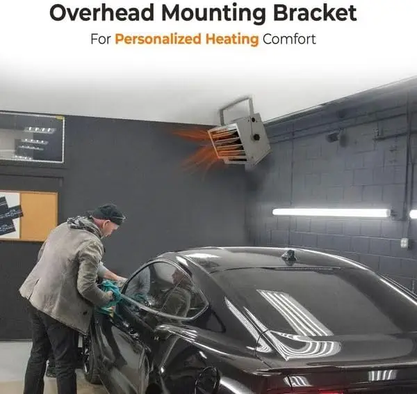 Garage Heater, 5,000-Watt, Ceiling Heater, 3 Heat Settings, 240V Electric Garage Heater For Indoor Use, Ceiling Mou