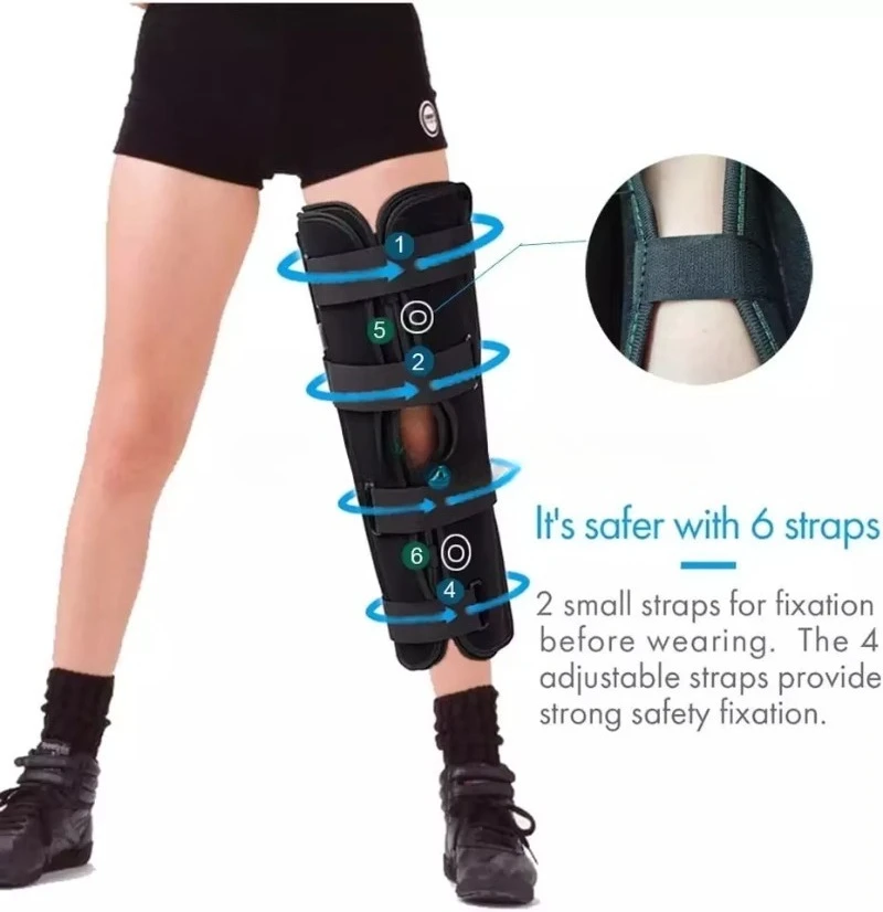 Custom Breathable Lightweight Full Leg Knee Splint Foam Knee Support Bracket Holder