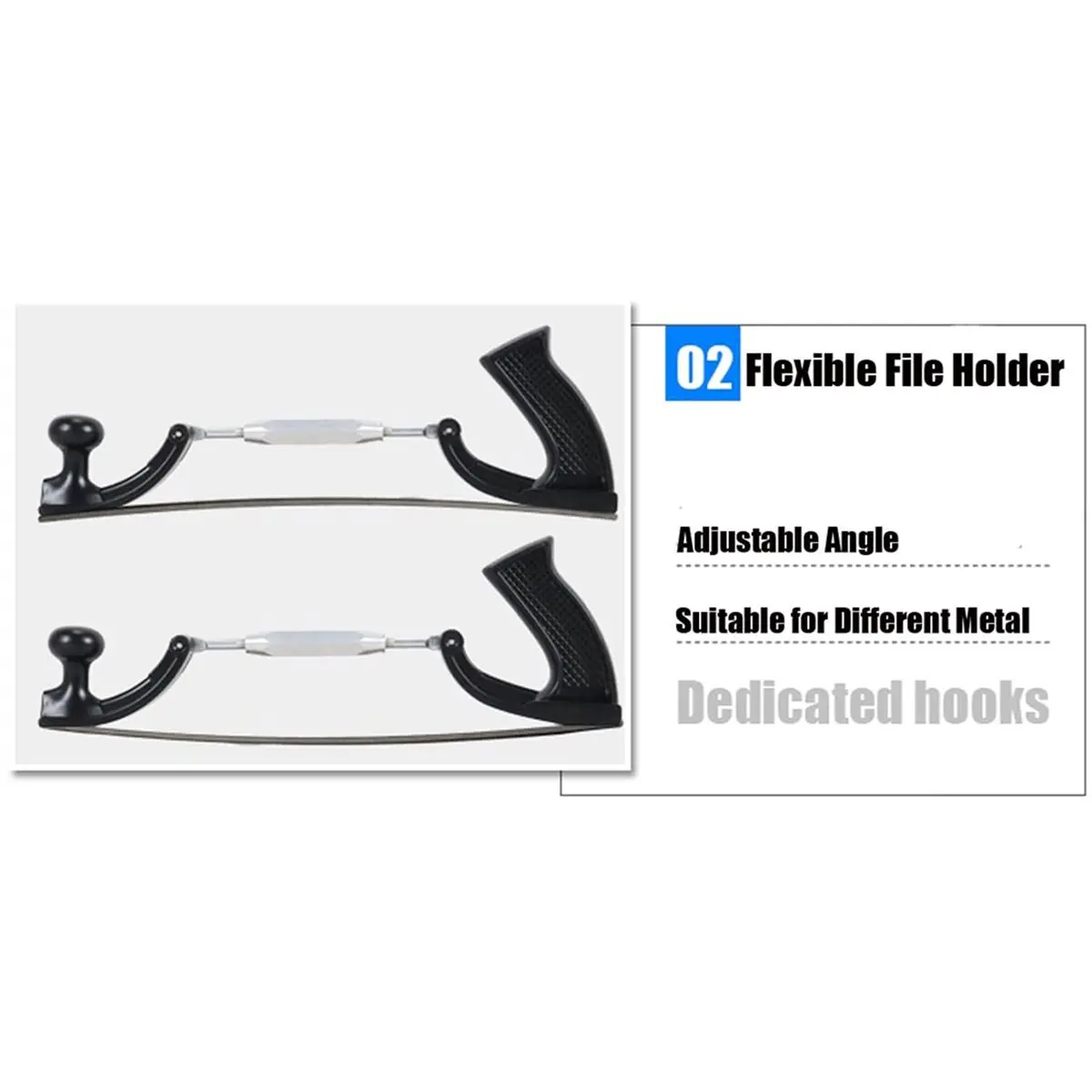 11·11COUPON Flexible File Holder with 14 Inch Double-Sided Blade Double Hole Aluminum Plate File Sheet Metal File