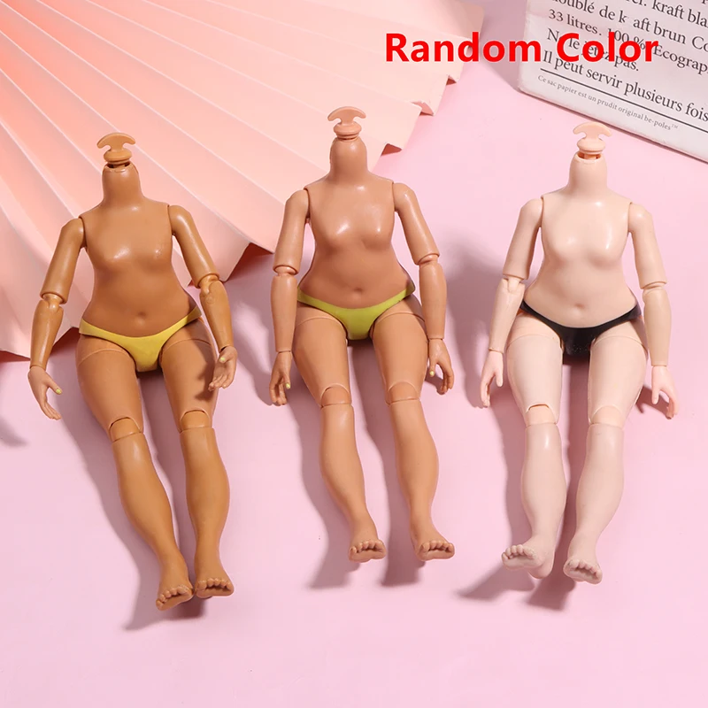 1PCS Random 23cm Height Big Sister Doll's Body 1/6 Joints Movable Body Dark/ Light Brown Skin Slime Doll Accessories