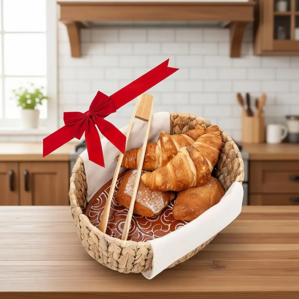 

Корзина для подогрева хлеба с каменной отделкой - для подачи тортильи - 11.8x9x4.72 дюйма - идеальный подарок на новоселье