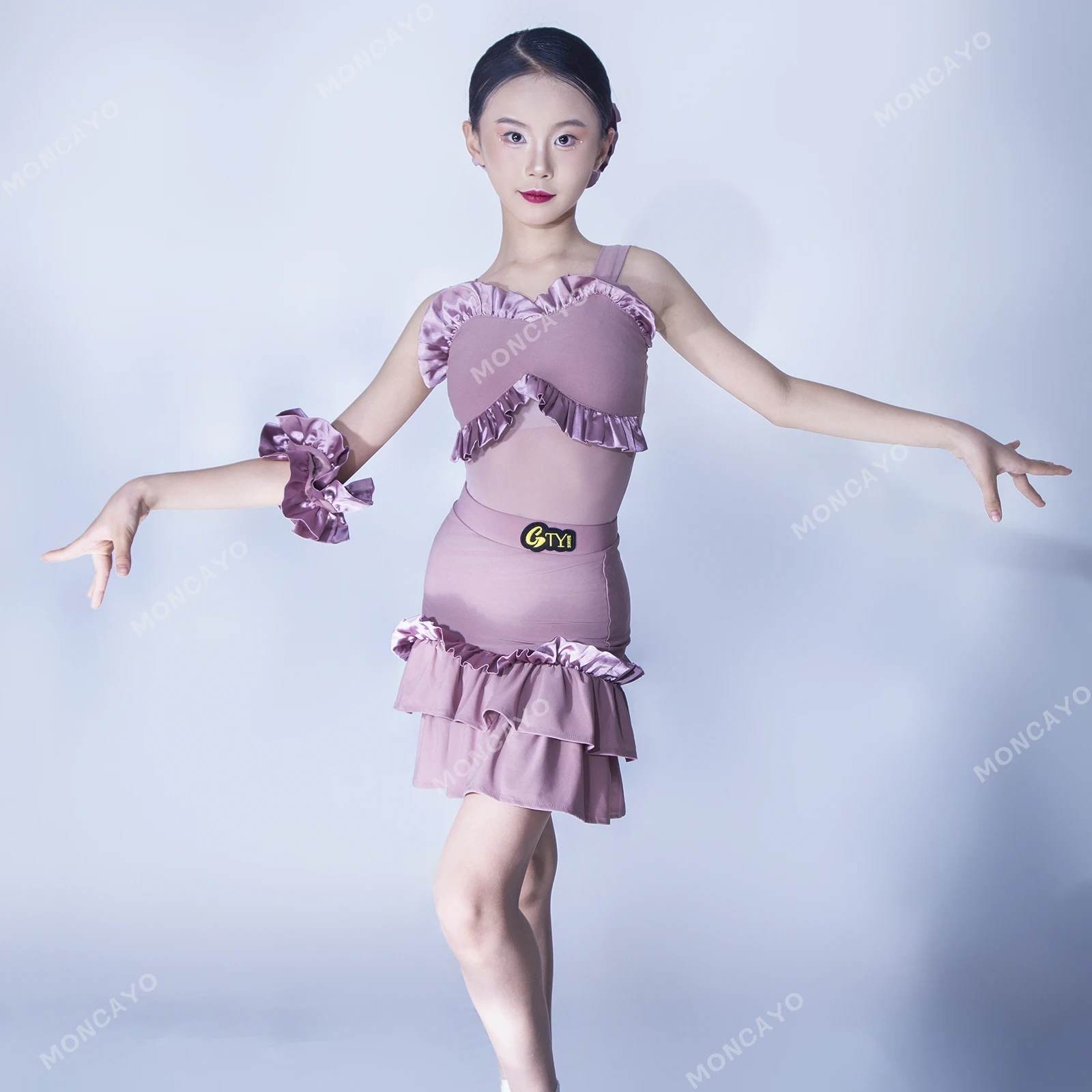 

Latin Dance Dress Girls Cha Cha Rumba Dance Clothes Tango Ballroom Dress Standard Girls Dance Skirt Kids Latin Practice Dress