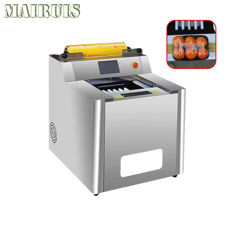 High Efficiency Semi Automatic Stretch Film Wrapping Machine Food Freshness Commercial Industrial Sealing Packing Machine