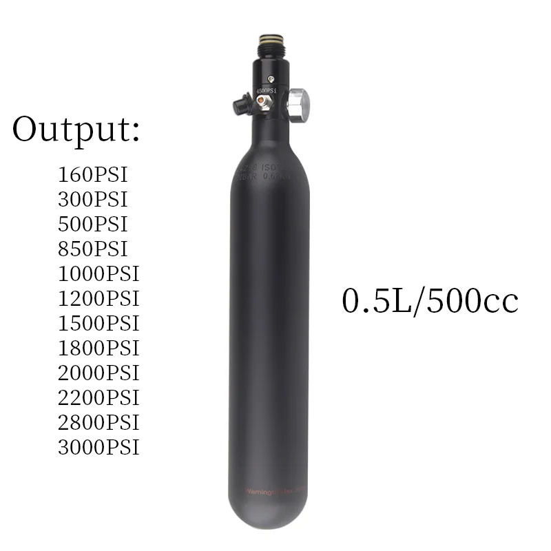 HPA Scuba 0.5L Air Tank 200Bar 3000psi Gas Cylinder Pressure Regulator Output 160psi To 3000psi For Station Diving Accesories