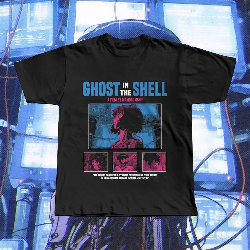 Ghost in the Shell 1995 T-Shirt, Major Kusanagi Cyberpunk Anime Tee
