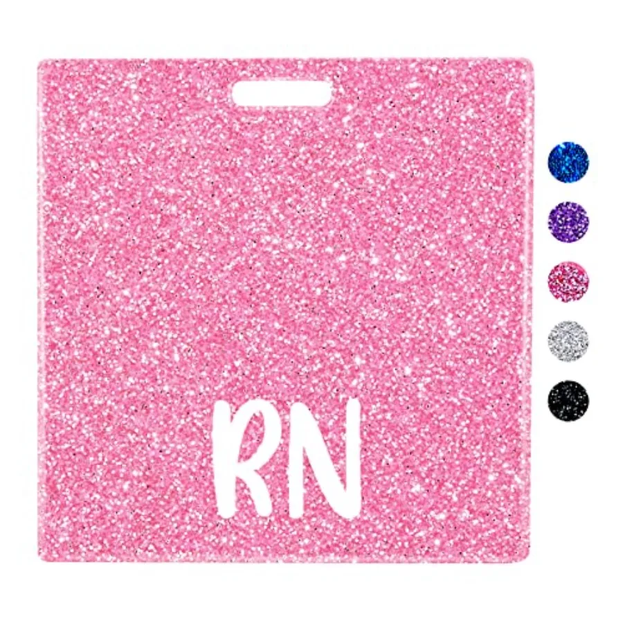 RN Badge Buddy Card Nurse Nursing Accessories Glitter Horizontal Badge Identification Tags