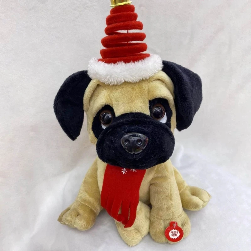 Juguete peluche cantando, animales peluche, baile eléctrico musical para gato, perro, Navidad, regalo muñeca para niños