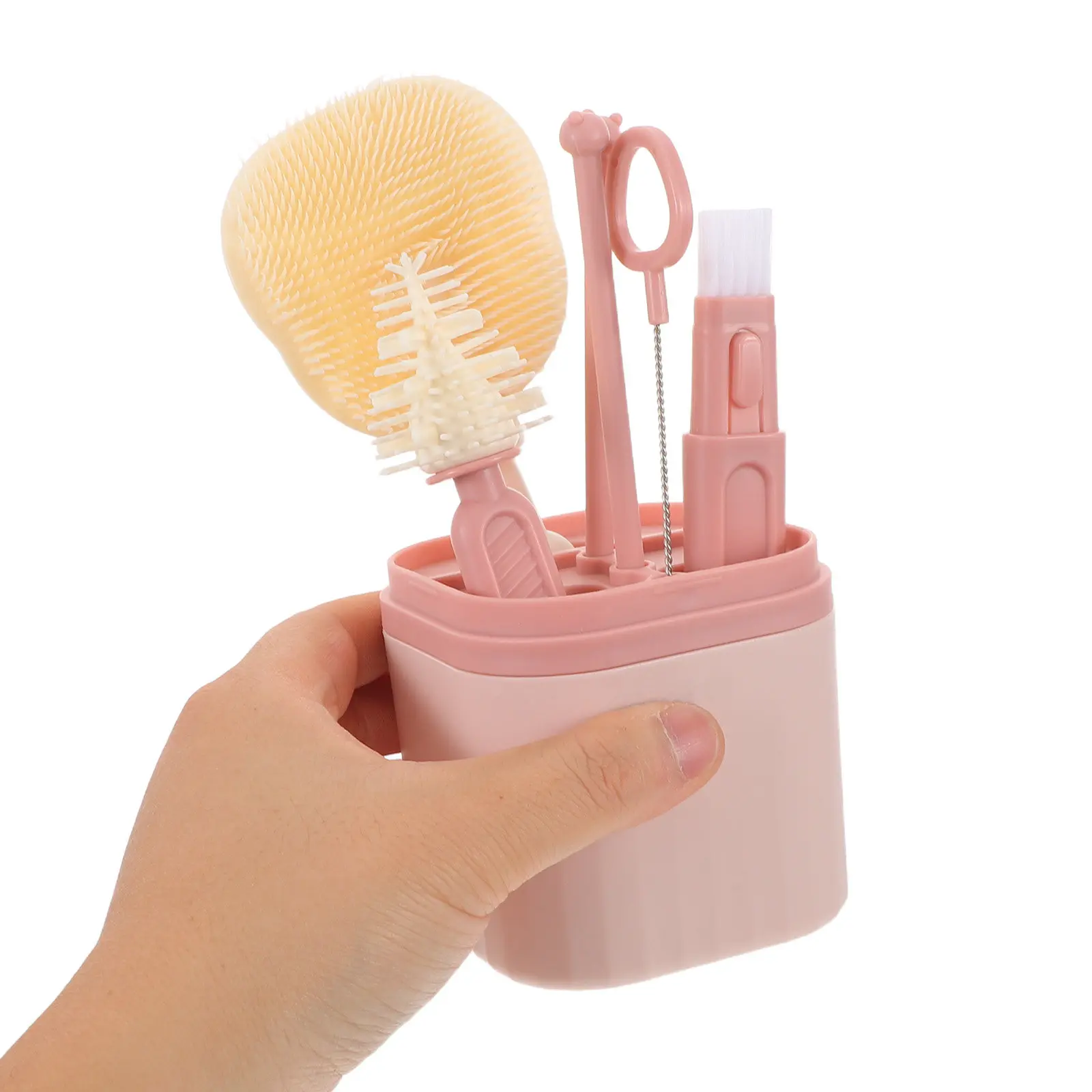 set-portatile-5-in-1-per-la-pulizia-dei-biberon-spazzola-in-silicone-kit-da-viaggio-pulitore-per-ciucci-spazzola-per-cannucce-portaoggetti-per-asciugatura