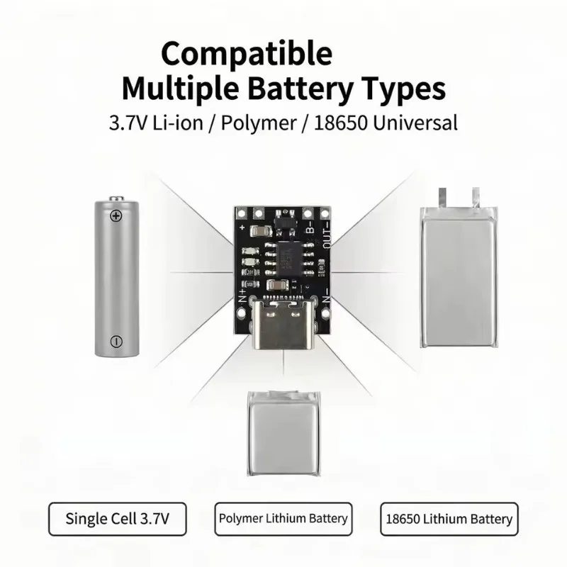 1/5/20PCS TP4056 3.7V Lithium Battery Charging Discharging Board with Protection Type-C USB Type C Li-ion Battery Charging Board