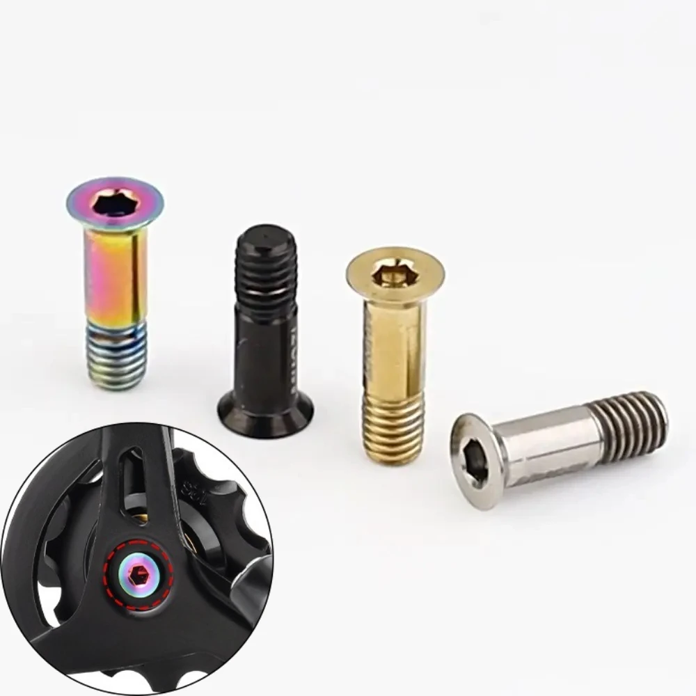 

2PCS Titanium Alloy Rear Derailleur Jockey Wheel Screws M5 Screws Converting Transmission Rear Derailleur Pulley Fixing Bolts
