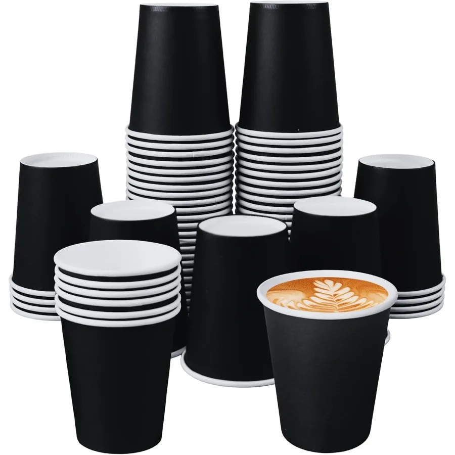 

120 упаковок, 9 унций, герметичные одноразовые бумажные стаканчики для горячих и холодных напитков, идеально подходят для кофе, чая и напитков на праздничных вечеринок своими руками