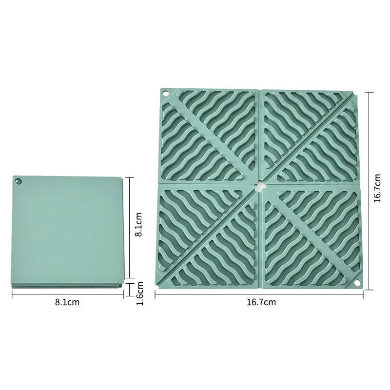 Silicone Folding Coasters Insulated Waterproof Oilproof Mat Portable Storage Square Creative Placemat Placemats for Dinner Table