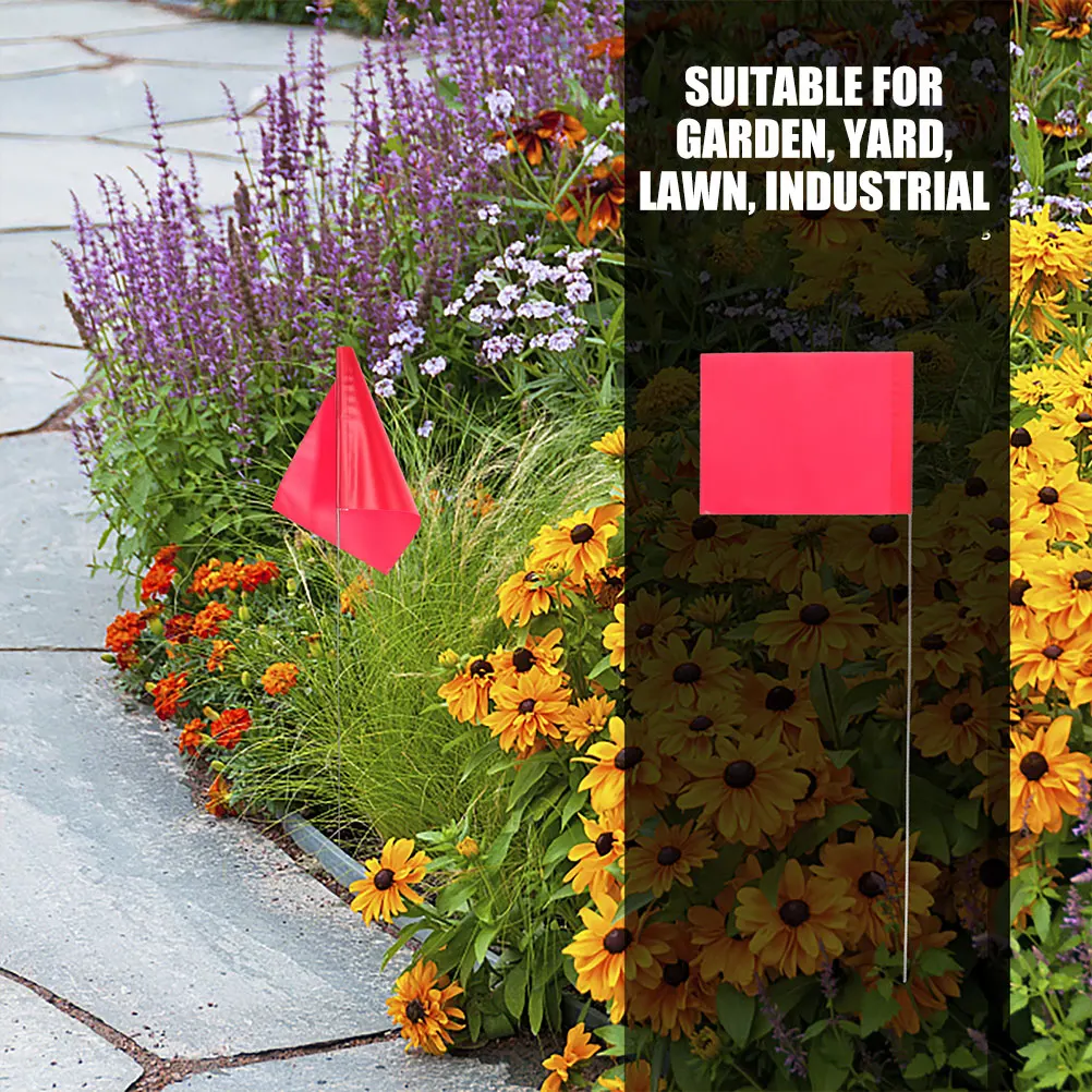 

30 Pcs Summer Survey Flag Lawn Garden Flags outside Steel Wire Marker Lawn Marking Garden Marking for Outdoor Landscape