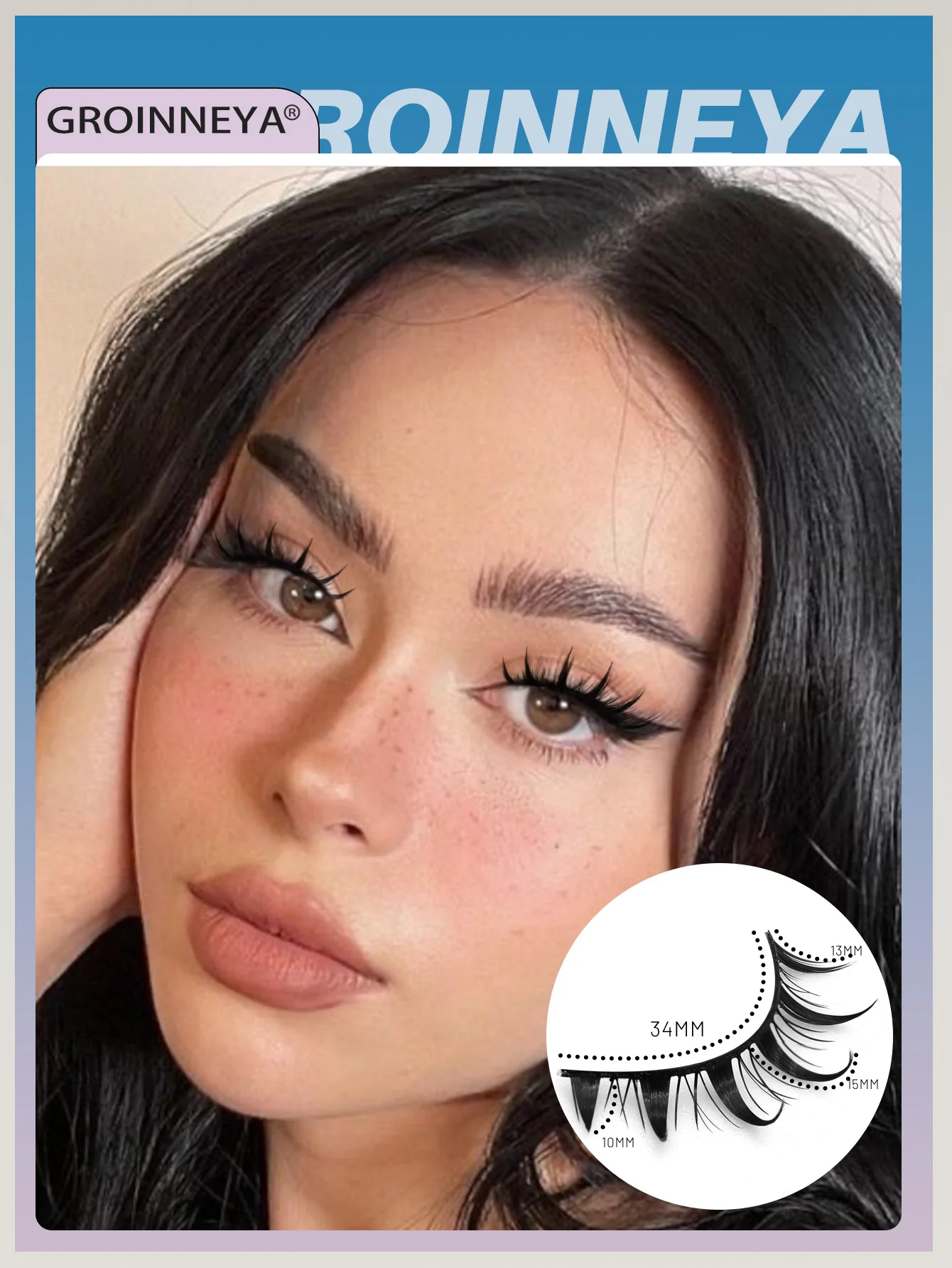 Veltrinay cílios postiços mangá cílios estilo japonês anime grosso cosplay cílios naturais espetados 3d finos falso vison cílios maquiagem