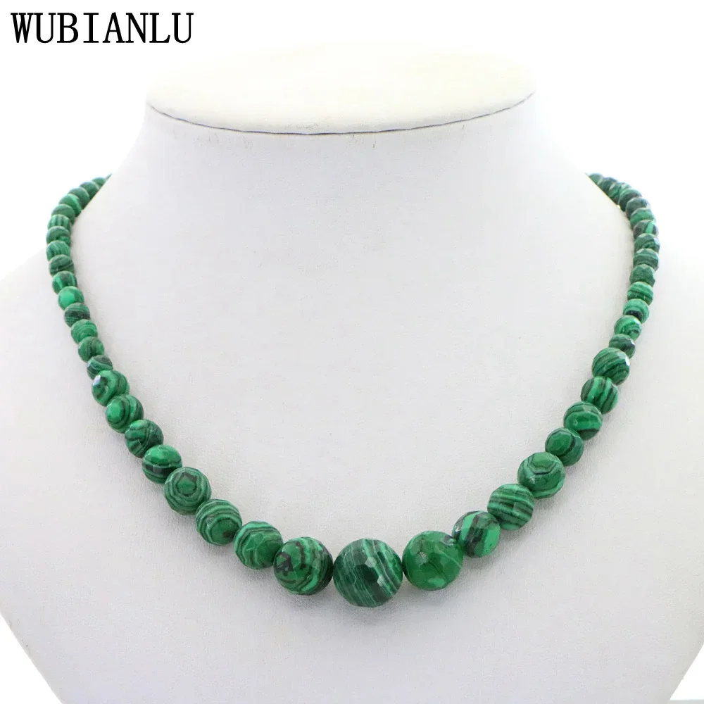 Livraison Gratuite Green Vogue 6-14mm Malachite Round Beads Collier 18\