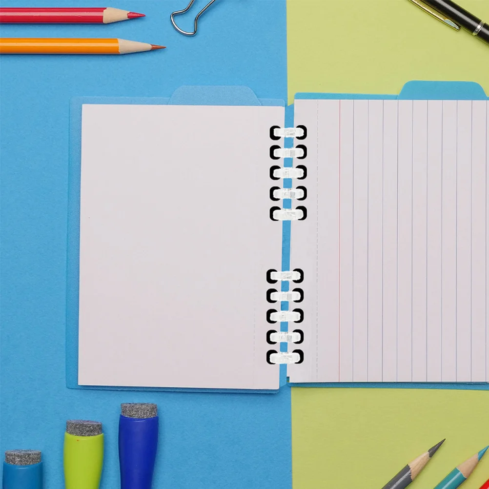 

20Pcs Lightweight Plastic Binder Rings Loose Leaf Book Clips for Scrapbooking Notepad Index Cards Classroom Use