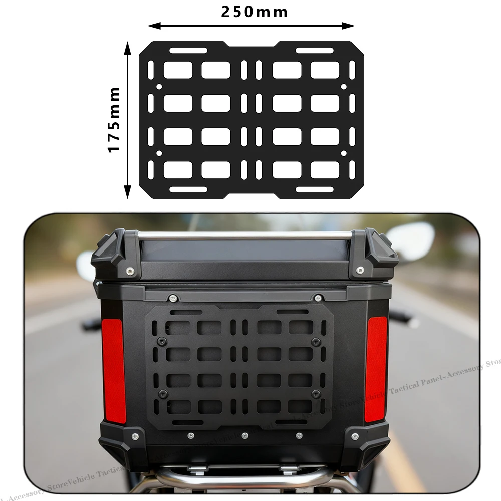 

1PCS Motorcycle Top Case Quick-Mounting Molle Panel aluminum alloy Tactical Storage Box Universal Side Box Modular Organizer