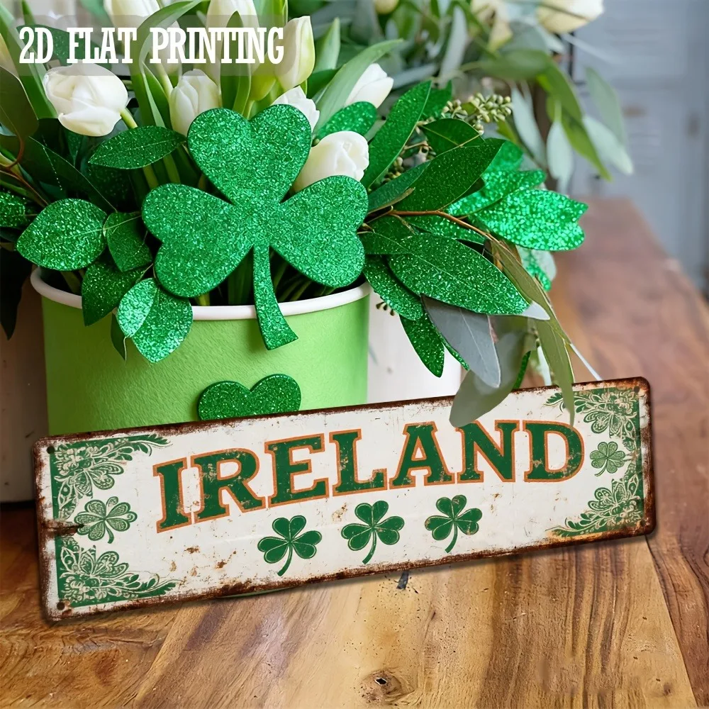 CIFBUY Vintage Aluminum Wall Art Waterproof Durable Metal Sign Home Bar Office Indoor Outdoor St Patricks Day Decor