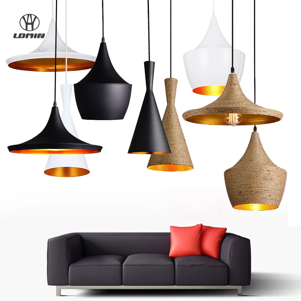 

GEW Modern Vintage Restaurant Pendant Light Industrial Aluminum Hanging Fixture for Dining Room 110V-220V Decorative Lighting