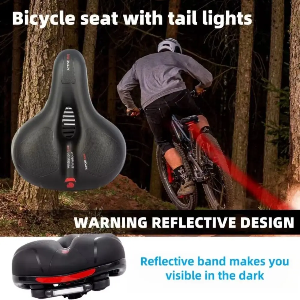 

Safety Warning Bicycle Saddle Bicycle Accessories Shock Absorbing Bike Seat Hollow Breathable Bike Saddle Padded Road Bike