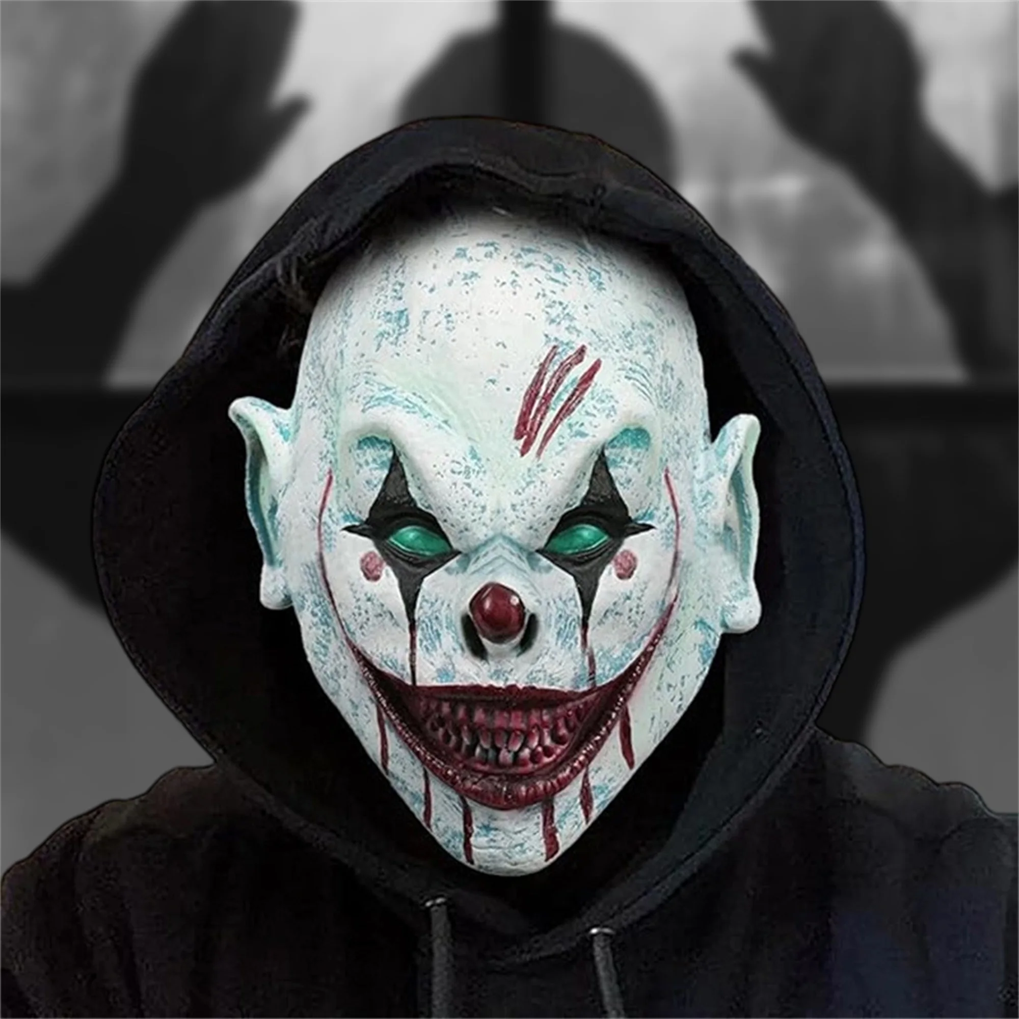Жуткая маска зомби с потрепанной плотью и открытыми костями для Хэллоуина, костюмированной вечеринки, украшения дома с привидениями