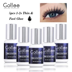 Gollee Glue for Eyelash Extensions 1s Fast Drying 5ml Bonder Glue Lasting false Lash Extension Supplies Profession Makeup tools