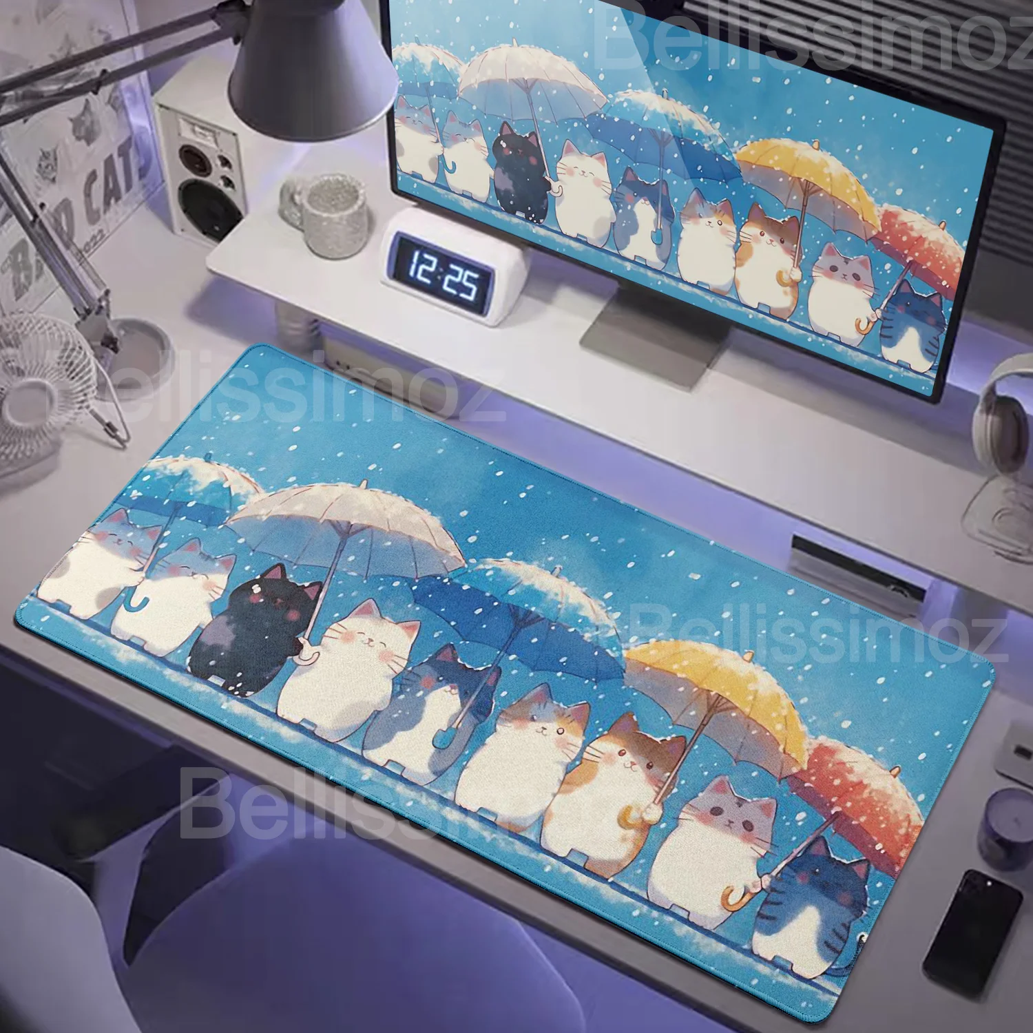 

New Snow Funny Cat Mouse Pad Cute Cats Computer XXL Mousepad Gaming Desk Mat 800X400 Large Kawaii Cushion Office Accessories Rug