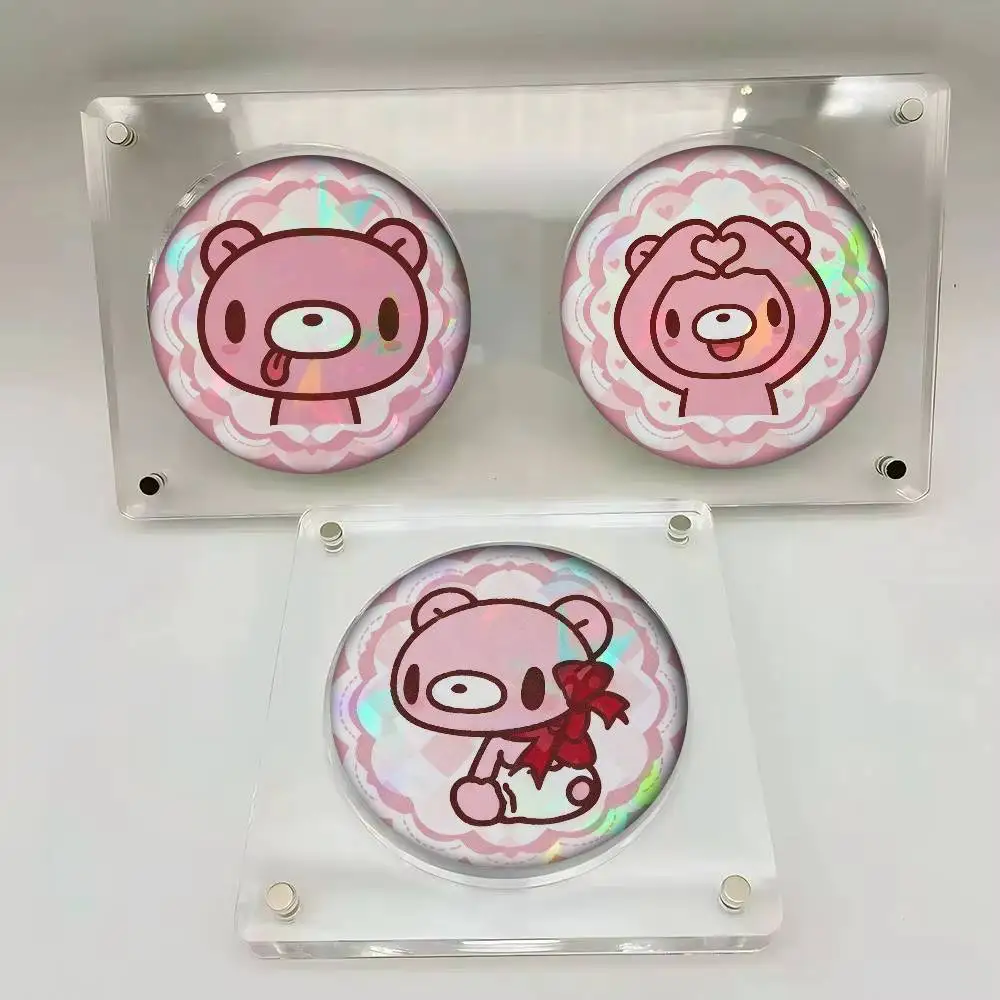 Kawaii Pink Cartoon G-Gloomy Bear   Soft Button Pin Funny Silly Gnarpy On A Skateboard Meme Badge Gamer Collection Gifts