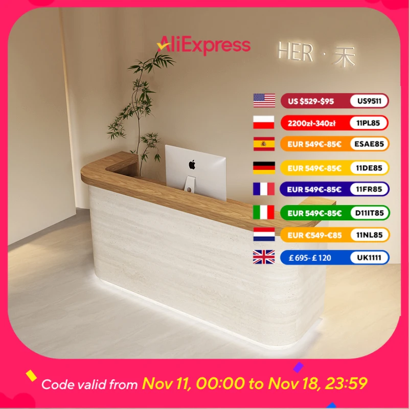 

Hotels Logo Beauty Reception Desks Counter Display Computer White Reception Desks Modern Luxury Empfang Theke Office Furniture