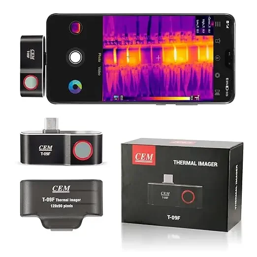 CEM T-09F Smartphone Using Thermal Imaging Measurement Thermal Imager Mobile Android Automotive Thermal Imager