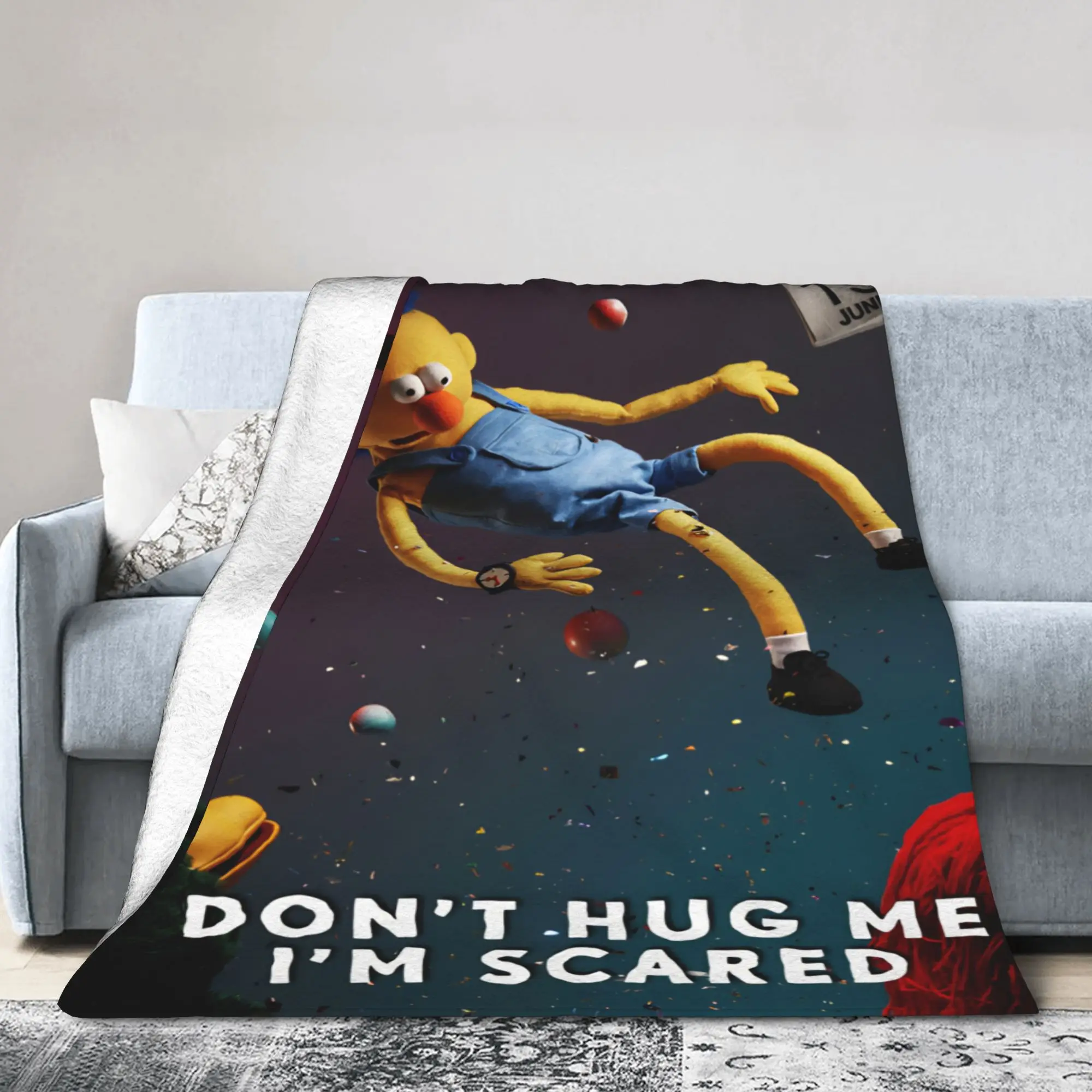 Don't Hug Me I'm Scared Blanket Soft Flannel Cozy Gift  Throw Blankets Bedding Throws