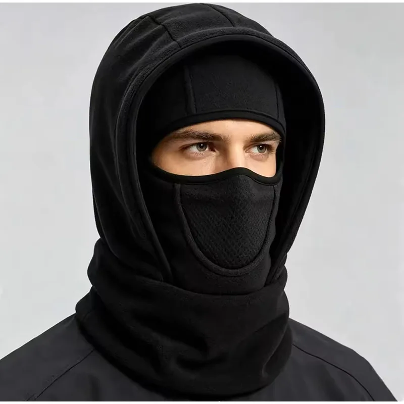 Winter Warm Windproof Headgear Ski Sports Balaclava Mask Integrated Neck Protect Hat Outdoor Cycling Gear All-round Protect Hood