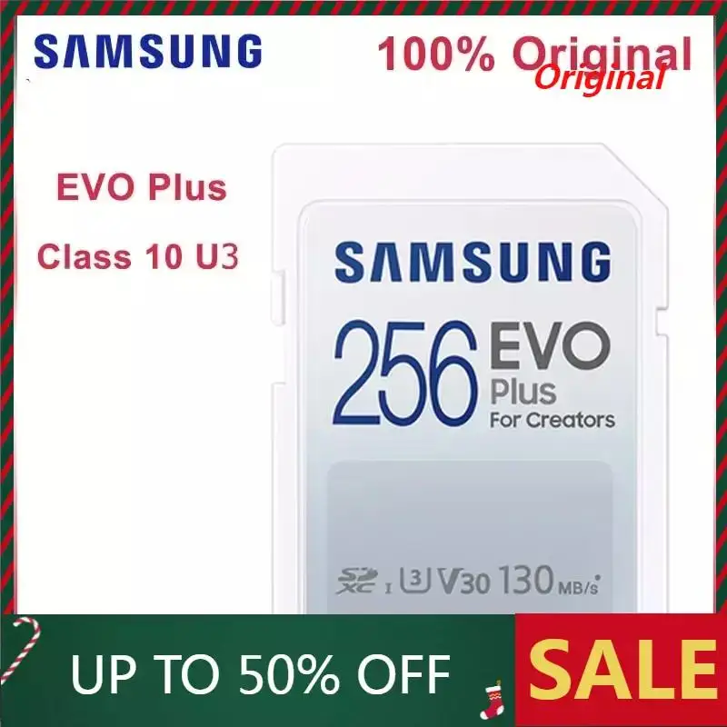 

SAMSUNG EVO Plus SD-карта, 130 Мб/с, 32 ГБ, 64 ГБ, 128 ГБ