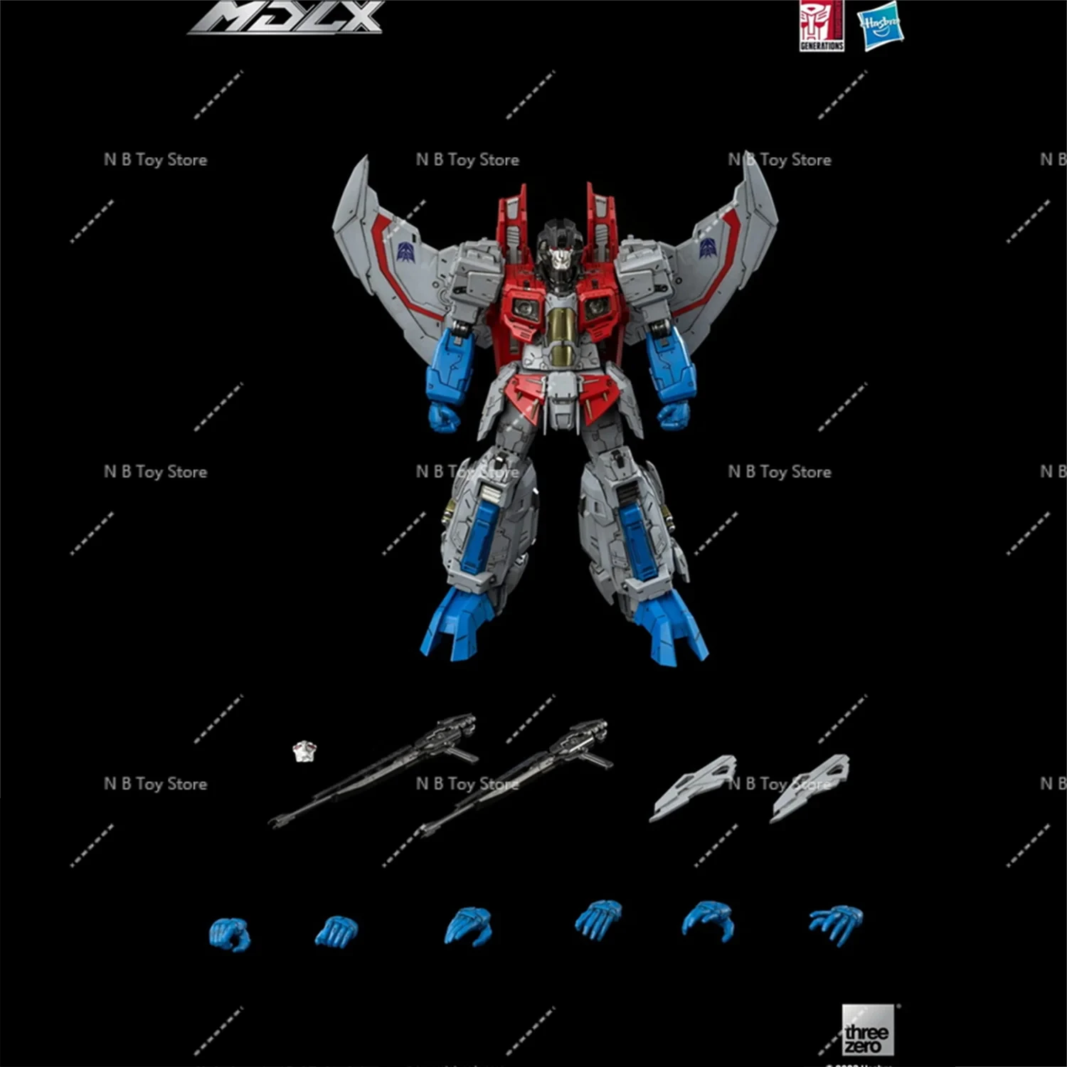Original ThreeZero 3A G1 MDLX Transformation DLX Starscream 50 จุดข้อต่อคุณภาพสูง Action Figure พร้อมกล่อง